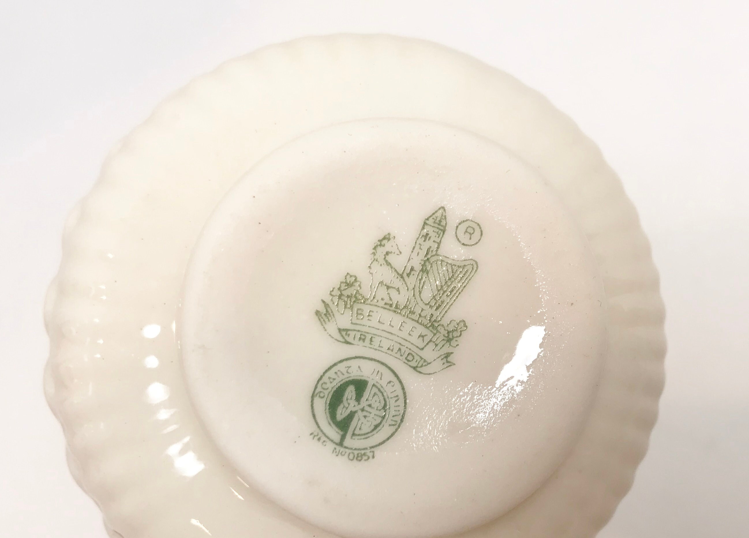 Belleek Scale Cream, Green Mark Belleek Creamer, Made in Ireland