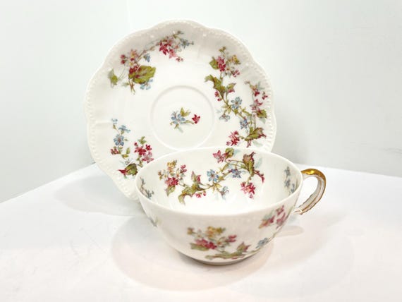 Haviland Limoges Teacup and Saucer, Limoges France, French Limoges, Gift for Her, Anniversary Gift, Housewarming Gift, Mothers Day