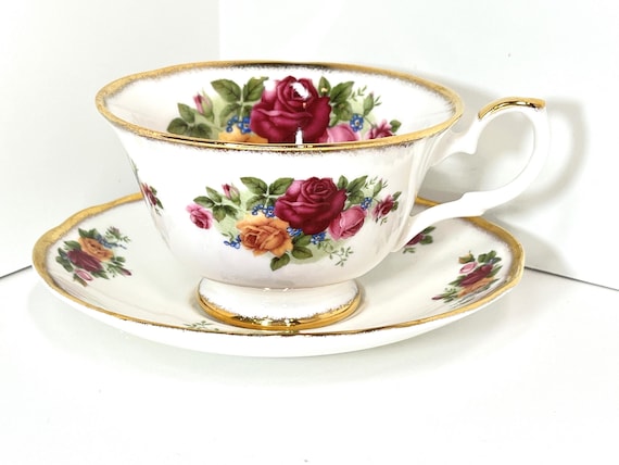 David Michael Teacup , Staffordshire Teacup , Country Roses , Bone China Teacups , Vintage Teacups , Gift for Her , Anniversary Gift