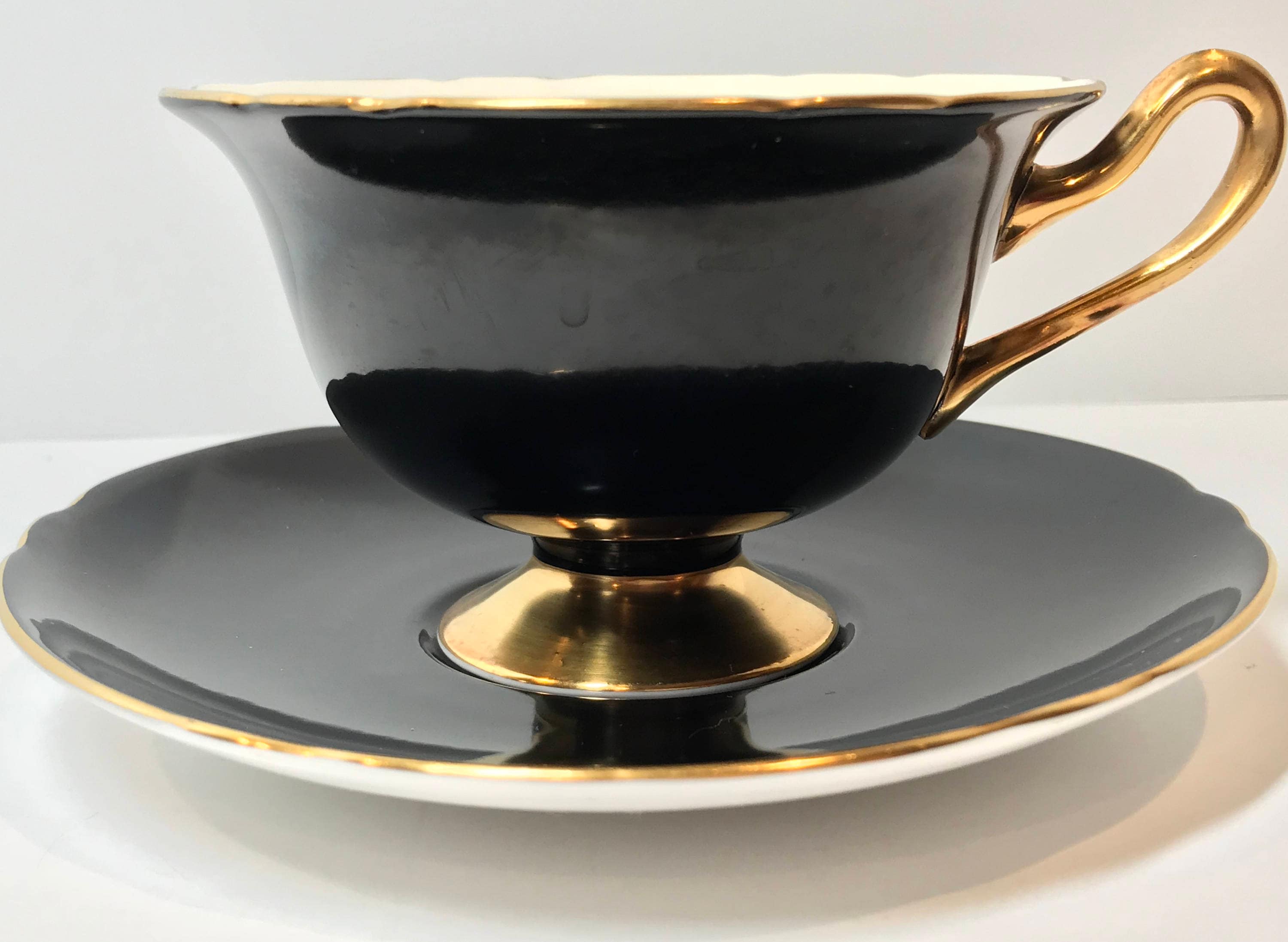 Shelley Tea Cup and Saucer, Shelley China, Black Tea Cups, Antique