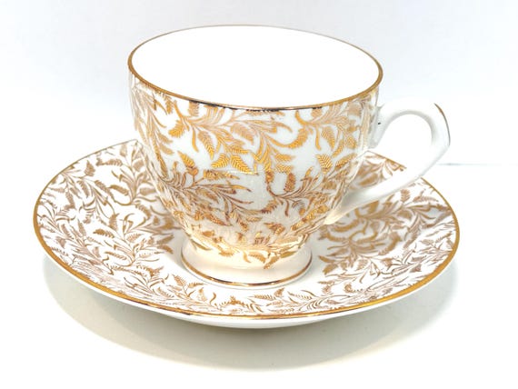 Crown Teacup and Saucer, Gold Teacup
