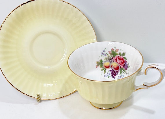 Royal Standard Teacup and Saucer , Floral Tea Cup , Yellow Teacup , Housewarming Gift for Her , Friend Gift , Thank You Gift