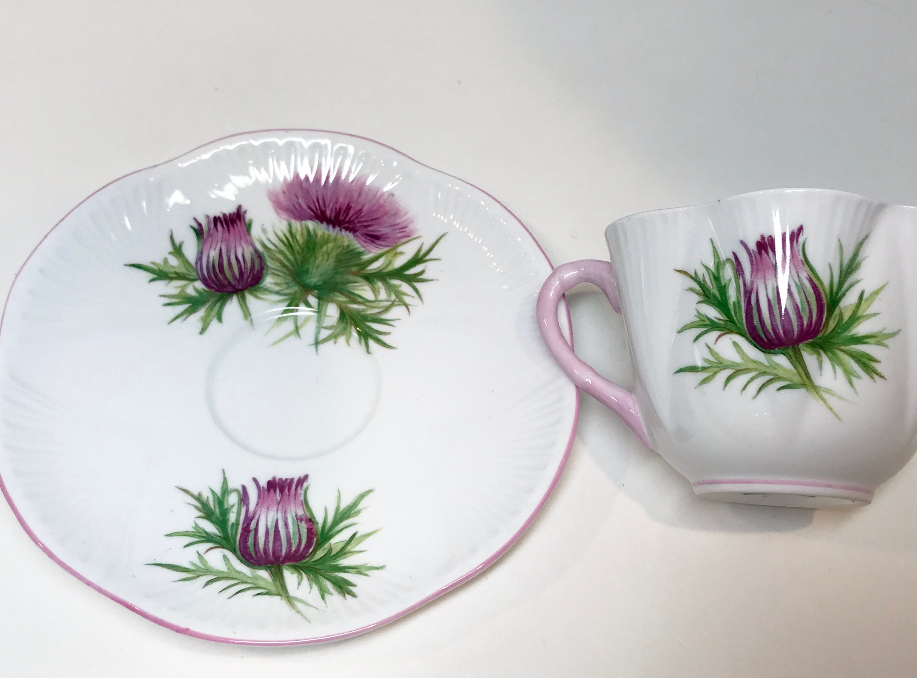 Thistle Shelley Tea Cup and Saucer, Shelley China, Shelley Tea Cups
