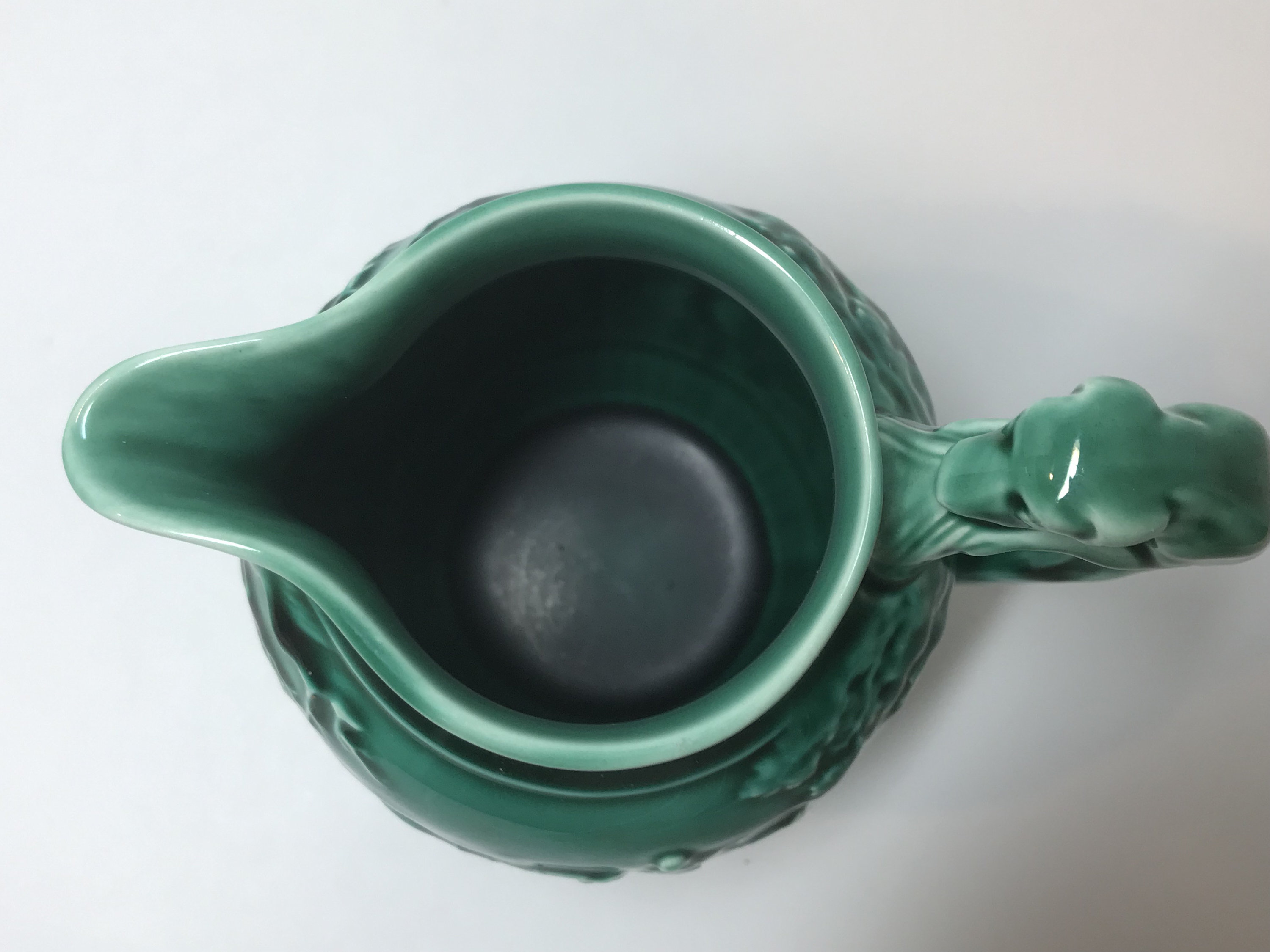 Wedgwood Pitcher, Green Wedgwood Hound Handle Pitcher, Wedgwood of