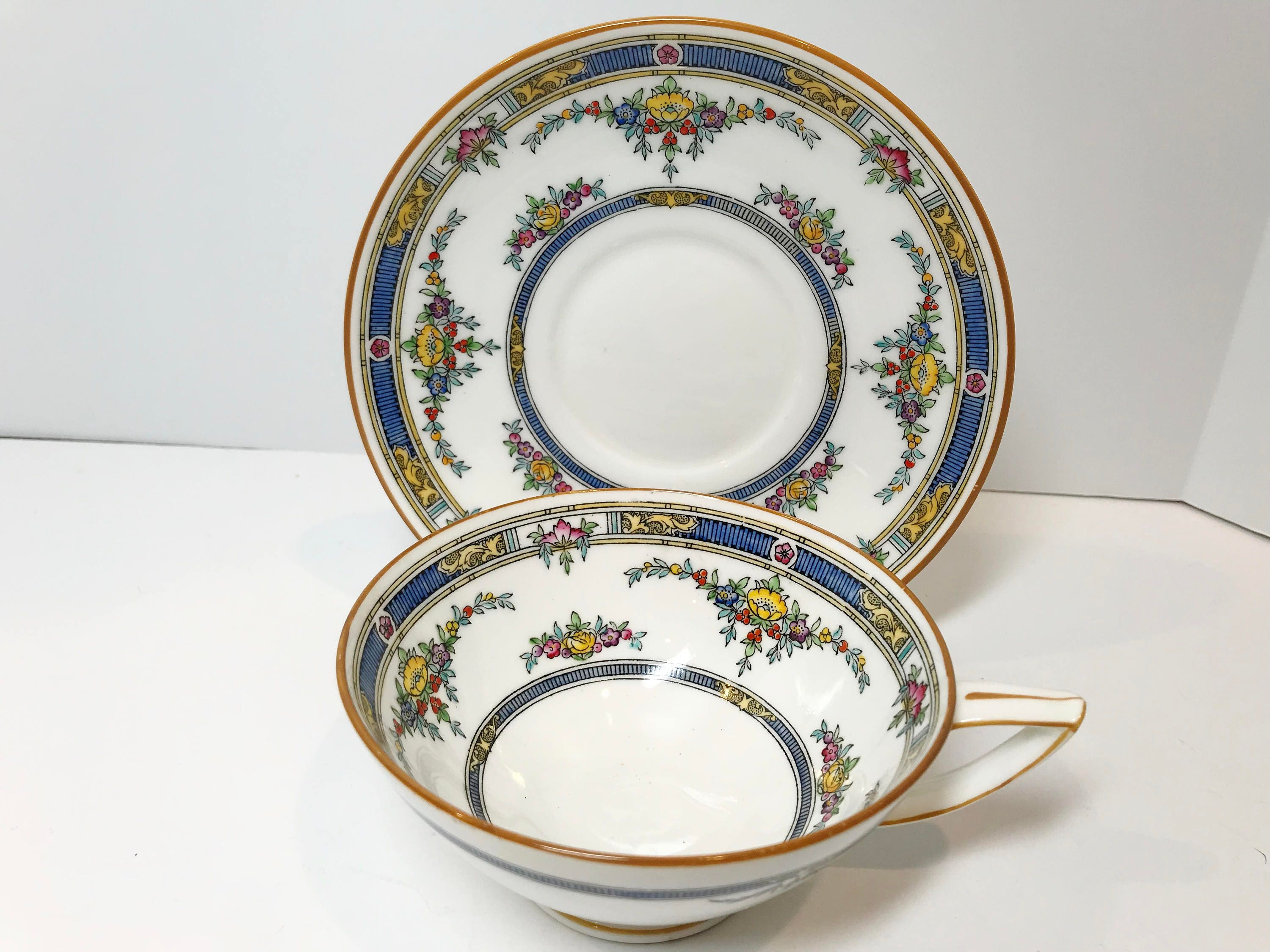 Hand Painted Minton Tea Cup and Saucer, Antique Teacups, Antique Tea