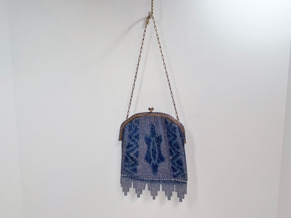 Mesh  Evening Bag , Blue  Evening Bag , Art Deco … - image 6