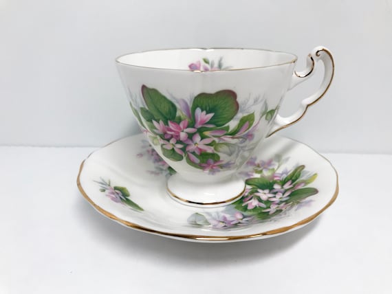 Mayflower Pattern, Royal Adderley Teacup and Saucer, Floral Tea Cups, English Bone China Tea Cups, Vintage Tea Cups, Vintage Teacups