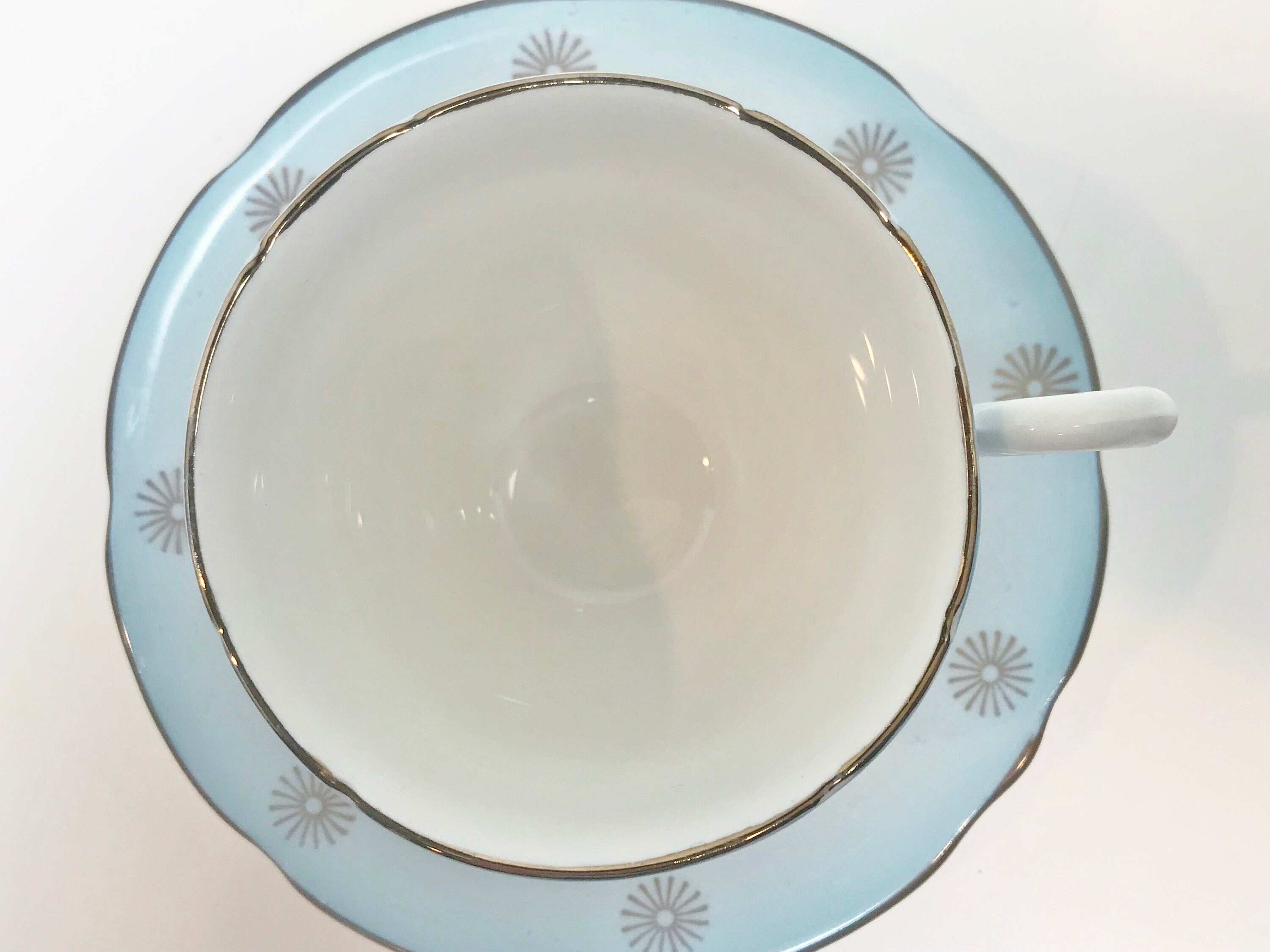 Atomic Tea Cup and Saucer, English Castle Tea Cups, Antique Teacups