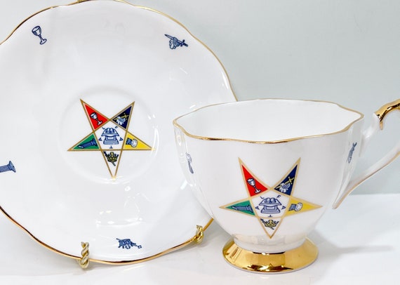 Star Tea Cup , Eastern Star Teacup , Princess Anne Tea Cup and Saucer ,  Antique Tea Cups Vintage ,  Masonic Cups , OES Tea Cups