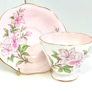 Foley Teacup and Saucer, Pink Teacup, Floral Teacup, Anniversary Gift, Gift for Her, Housewarming Gift, Gift for Friend, Gift for Sweetheart