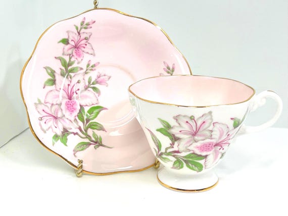 Foley Teacup and Saucer, Pink Teacup, Floral Teacup, Anniversary Gift, Gift for Her, Housewarming Gift, Gift for Friend, Gift for Sweetheart