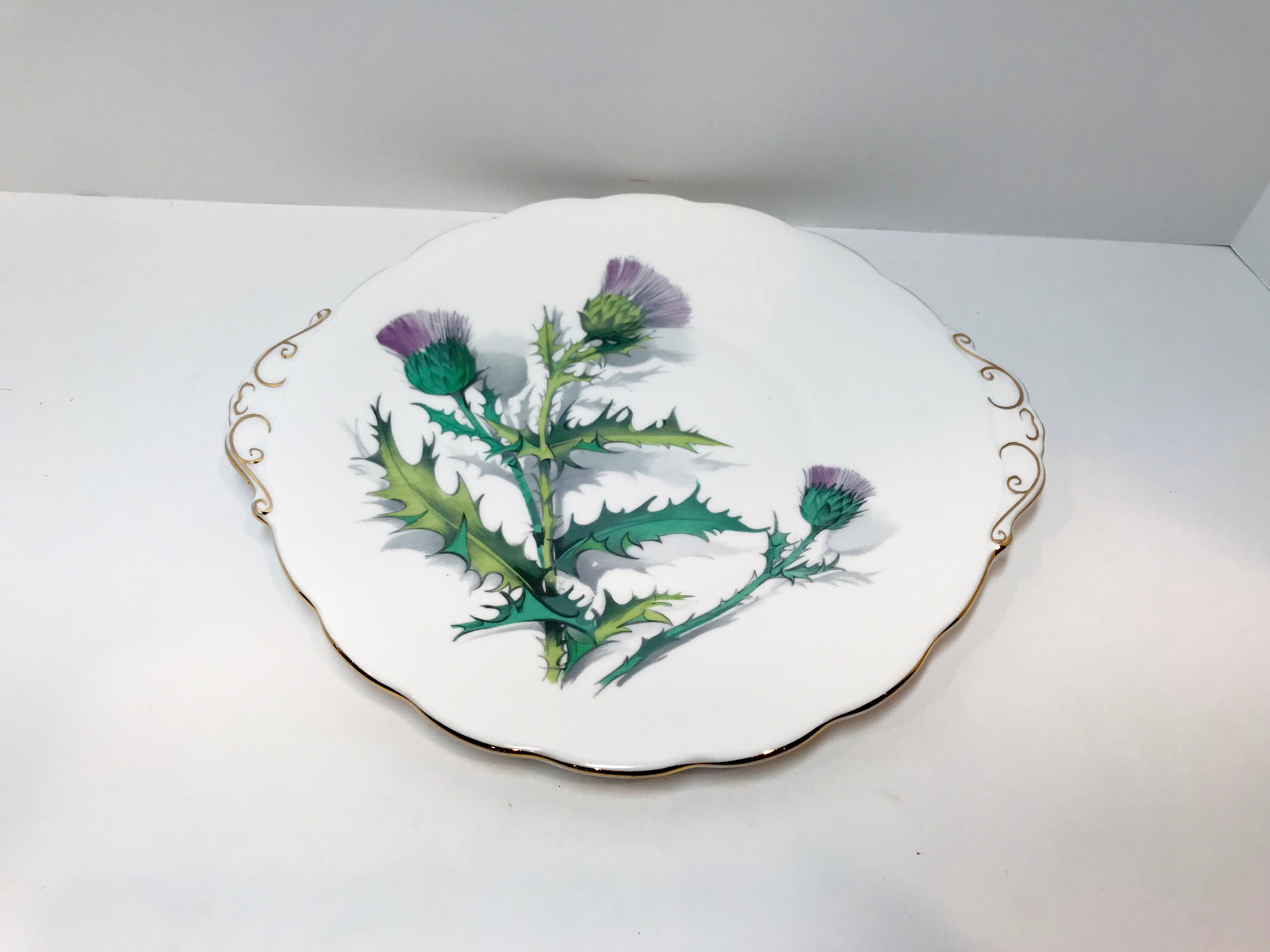 Thistle Cake Plate, Queen of the Highlands Pattern, Scottish Plates