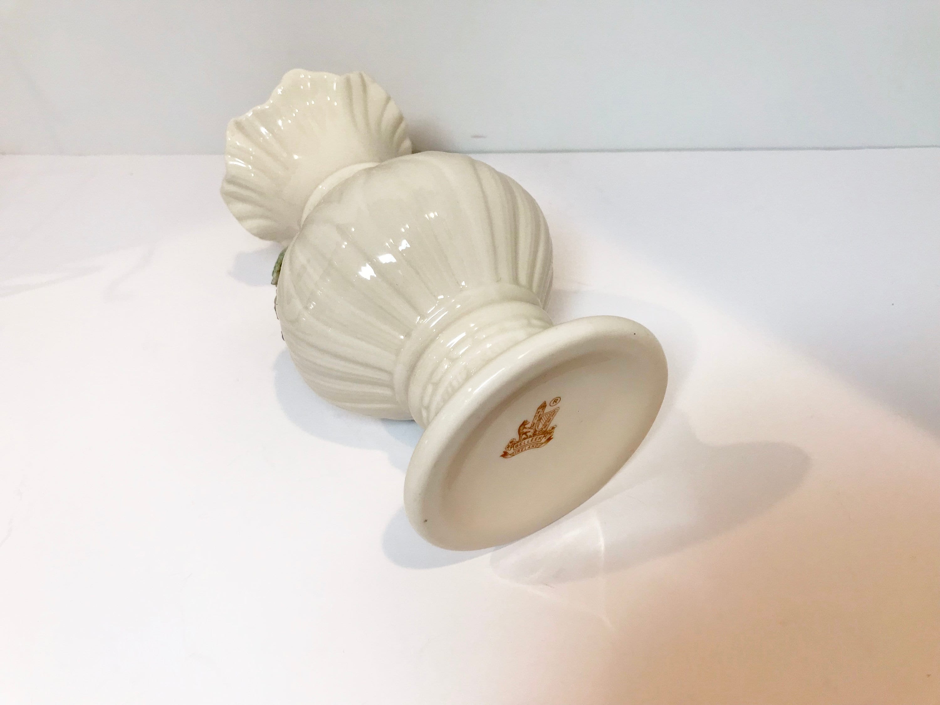 Reserved for SR, Blue Flowered Belleek Vase, Irish Vase, Belleek China