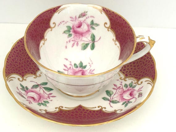 Tuscan Teacup with Pink Roses