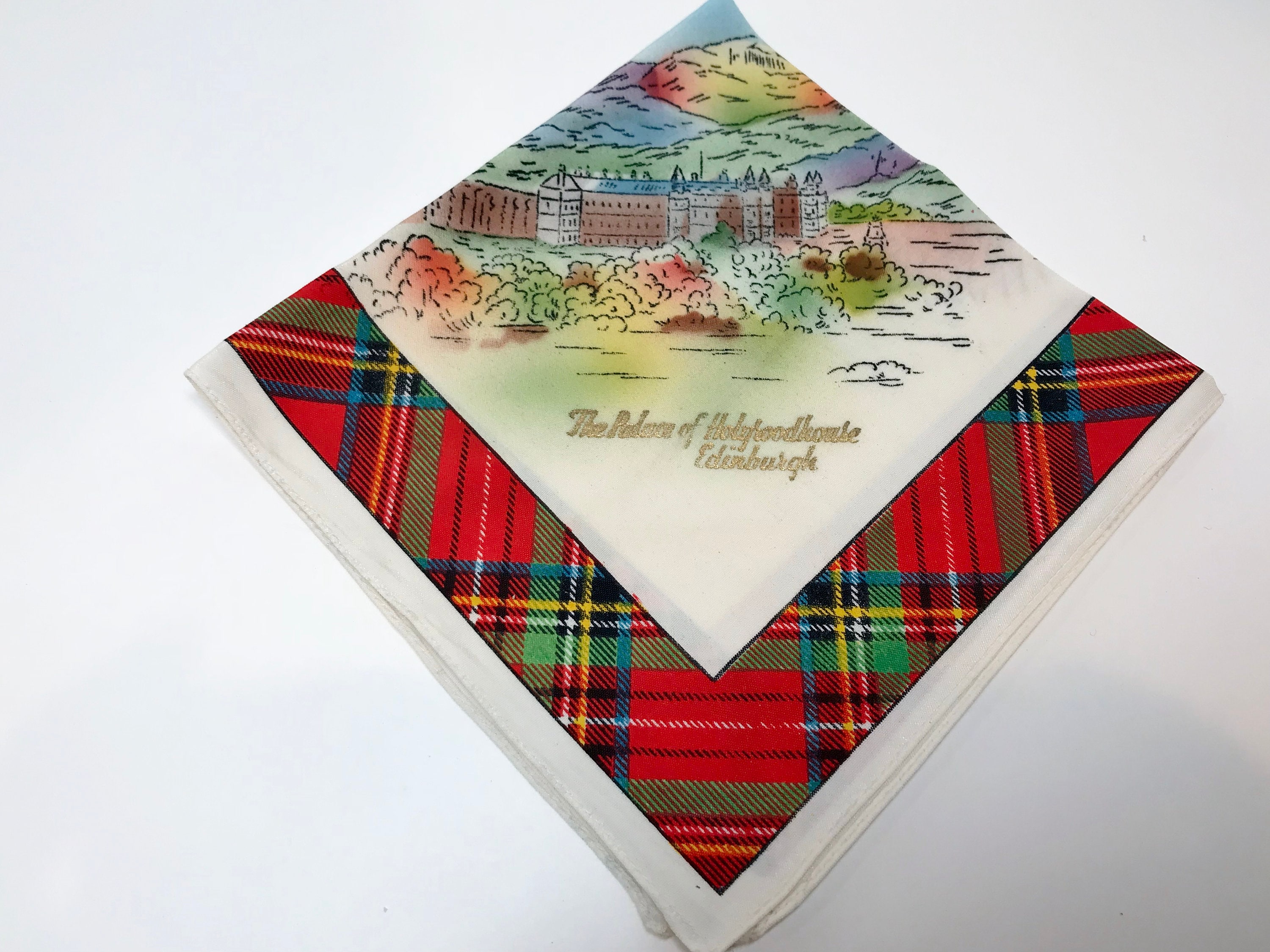 Holyrood Palace Handkerchief, Edinburgh Handkerchief, Scottish Handkerchief, Royal Palace ...