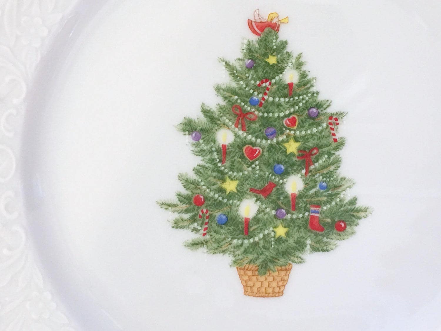 Christmas Tree Plate, Schumann Bavarian China, Bone China, Holiday