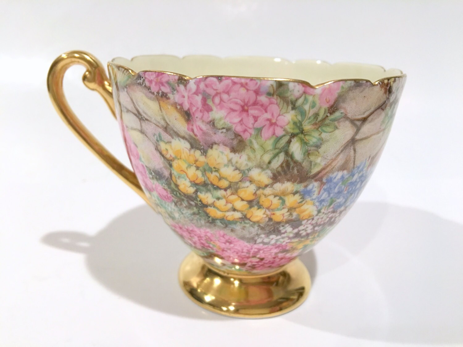 Reserved for L, Shelley Tea Cup Only, Shelley Orphaned Cup, Rock Garden