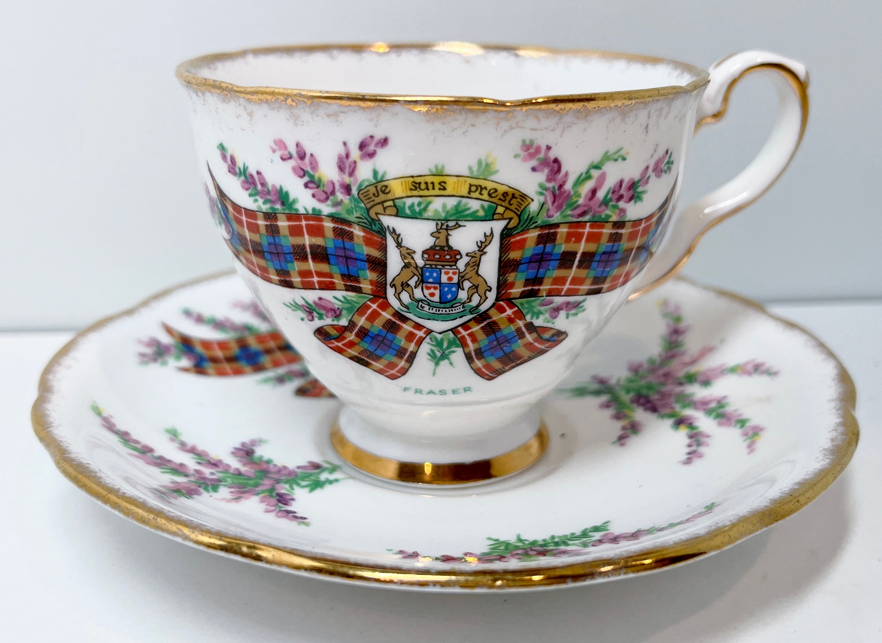 Fraser Clan Teacup and Saucer, Royal Standard Teacup, Scottish Teacups