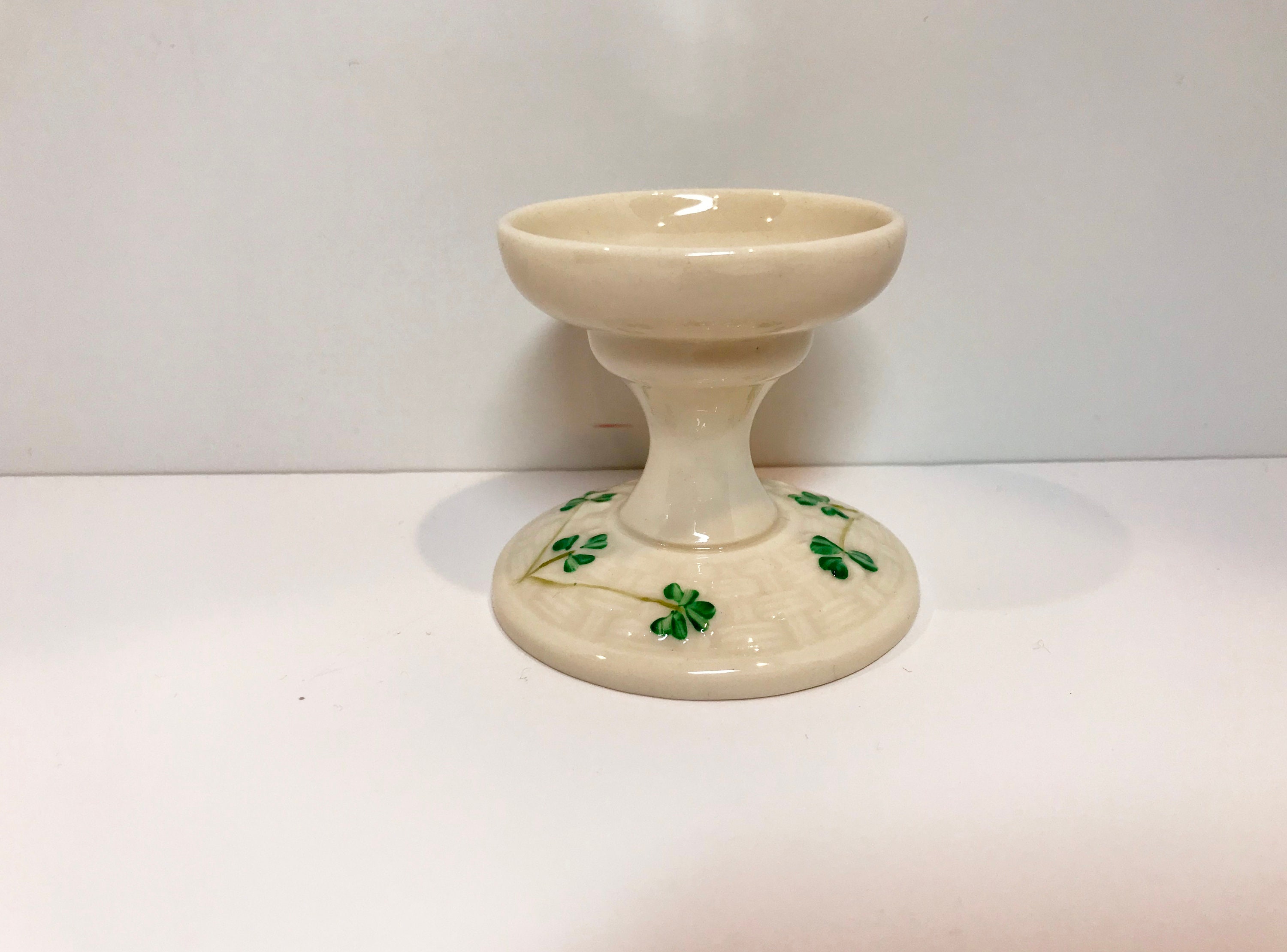 Reserved for SR, Belleek Votive Base, Shamrock Ware Belleek, Gold Mark