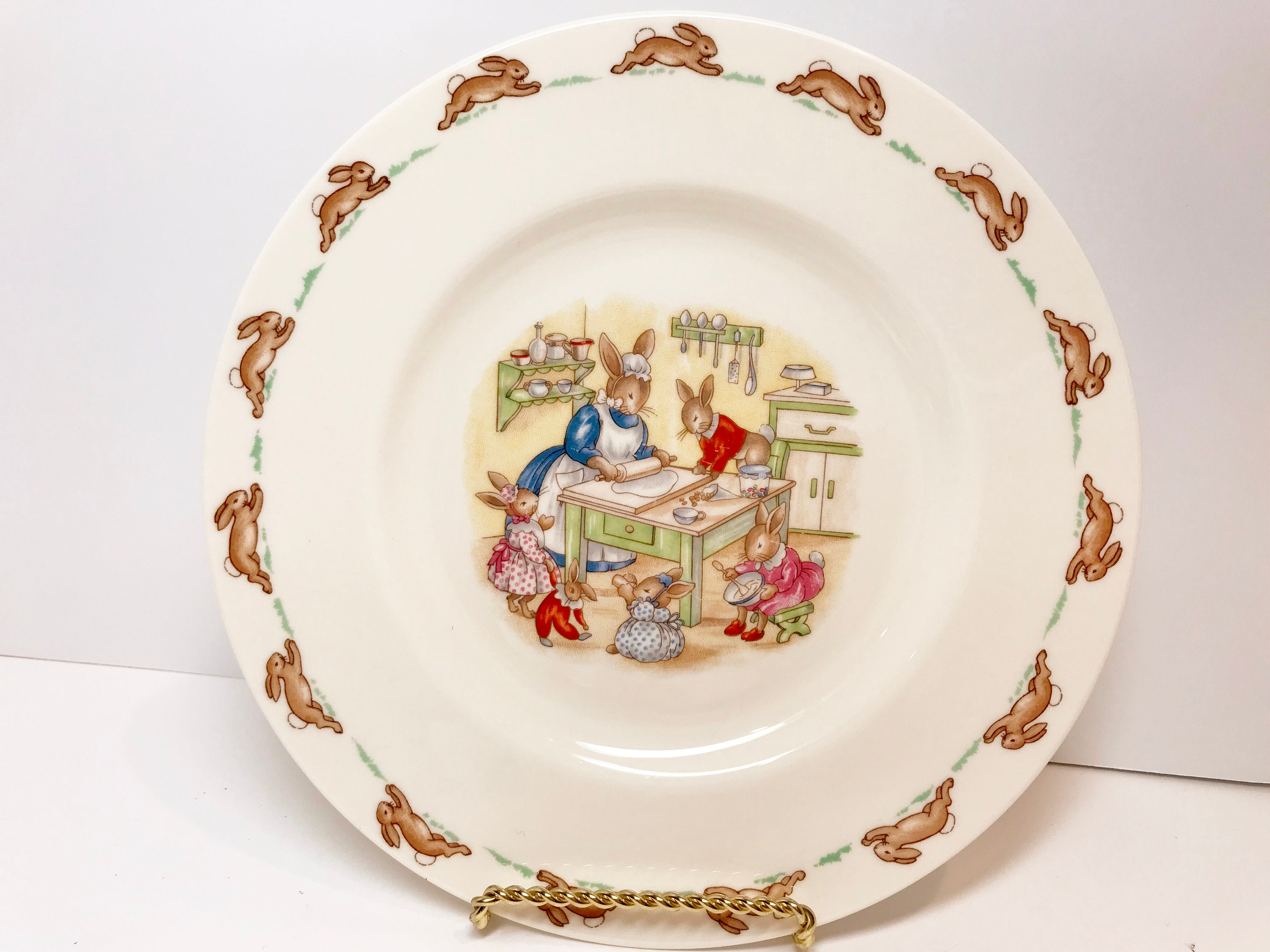 Bunnykins China, Royal Doulton Bunnykins, Cereal Bowl Mug Plate