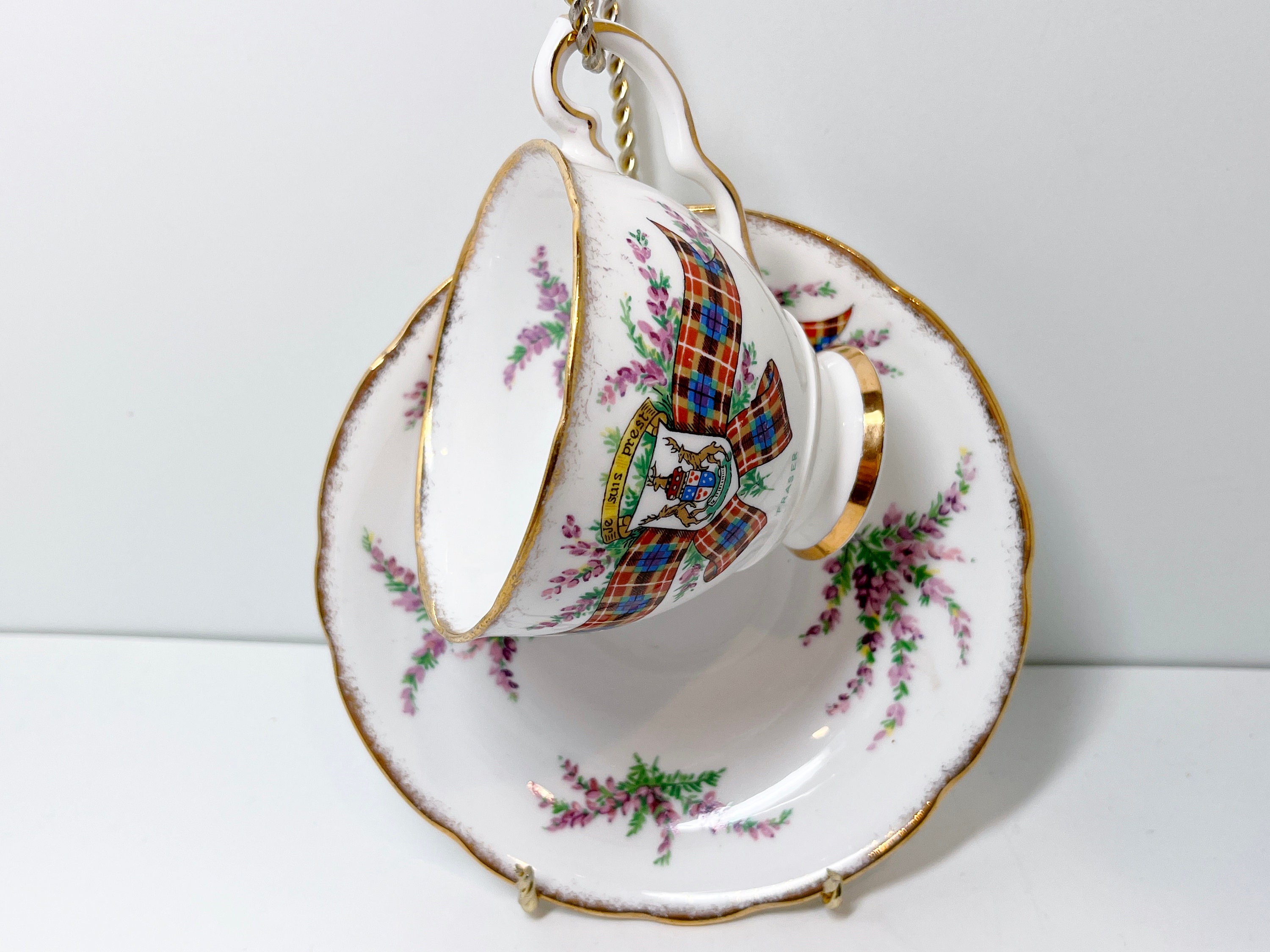 Fraser Clan Teacup and Saucer, Royal Standard Teacup, Scottish Teacups