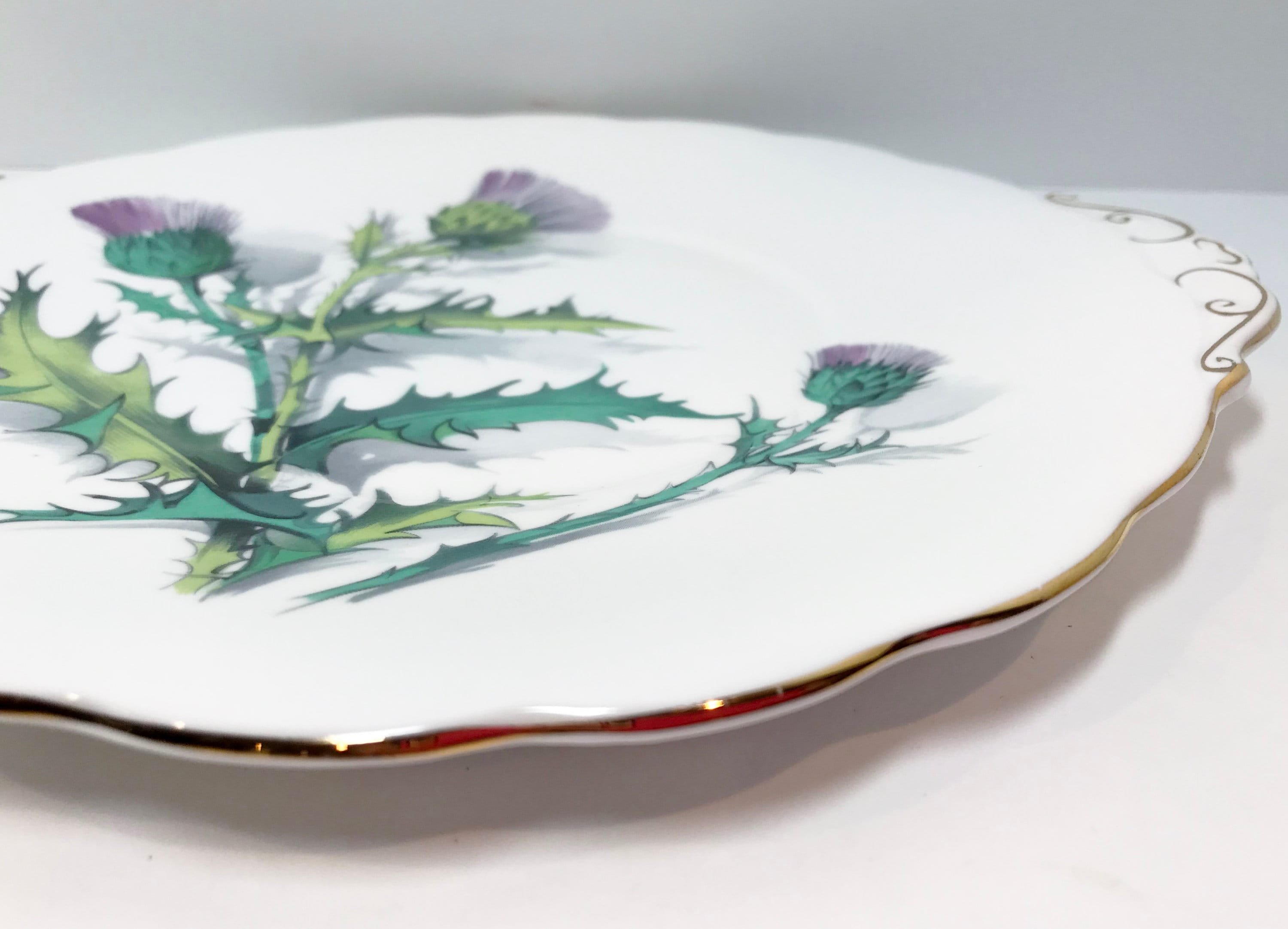 Thistle Cake Plate, Queen of the Highlands Pattern, Scottish Plates