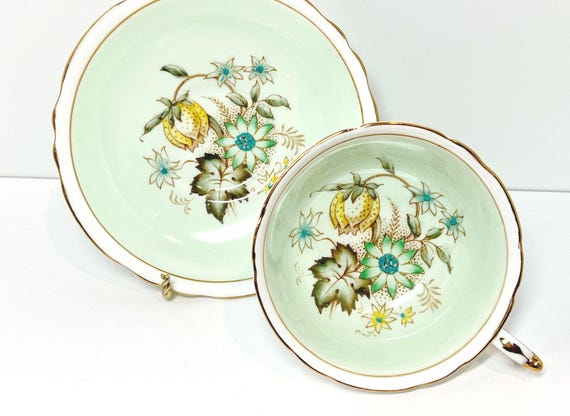 Double Warrant, Paragon Teacup and Saucer, Antique Teacup, Floral Teacup, Hand Painted, Gift for Him, Anniversary Gift, Housewarming Gift