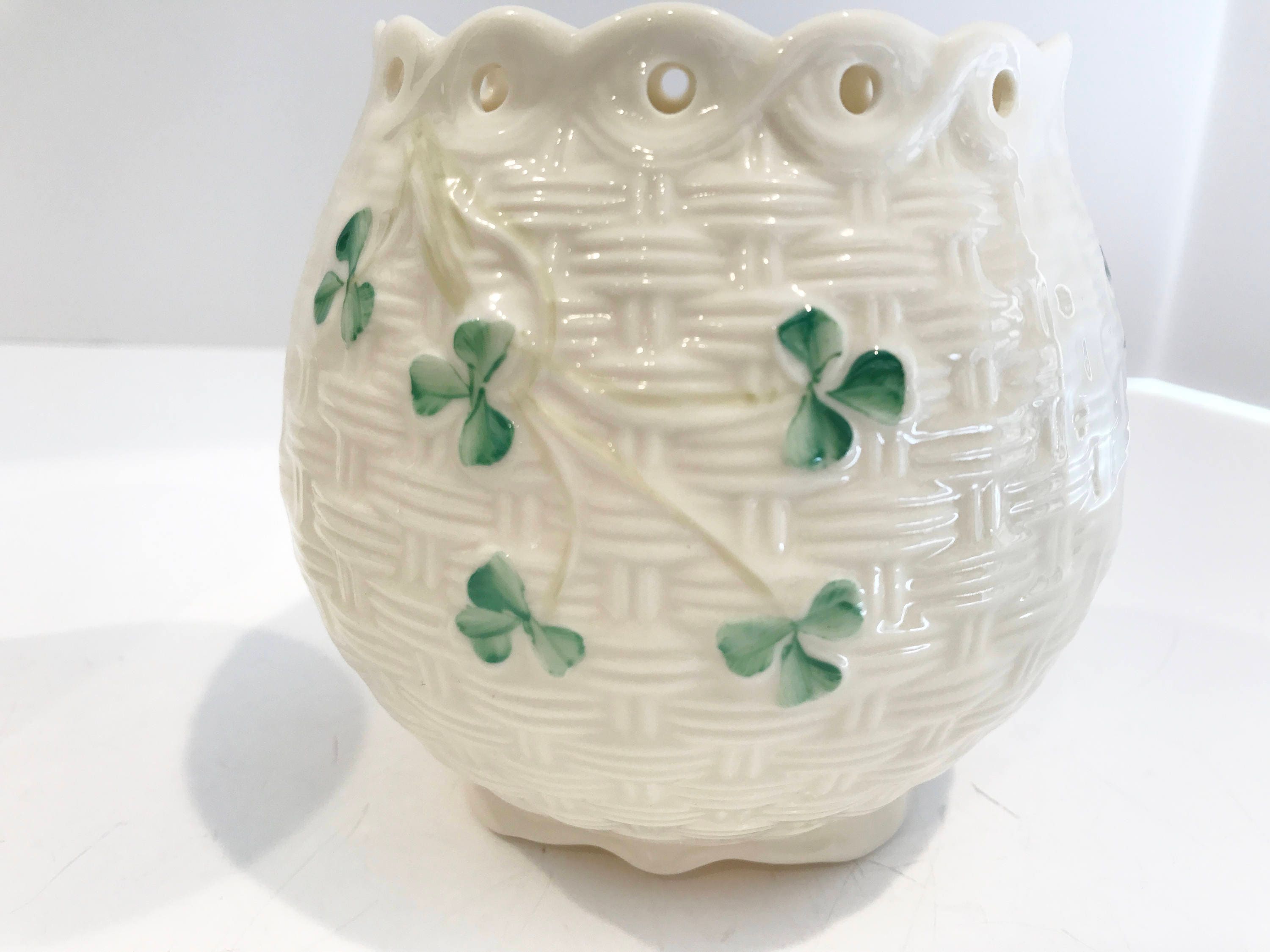 Reserved for SR, Shamrock Belleek Vase, Irish Vase, Belleek China