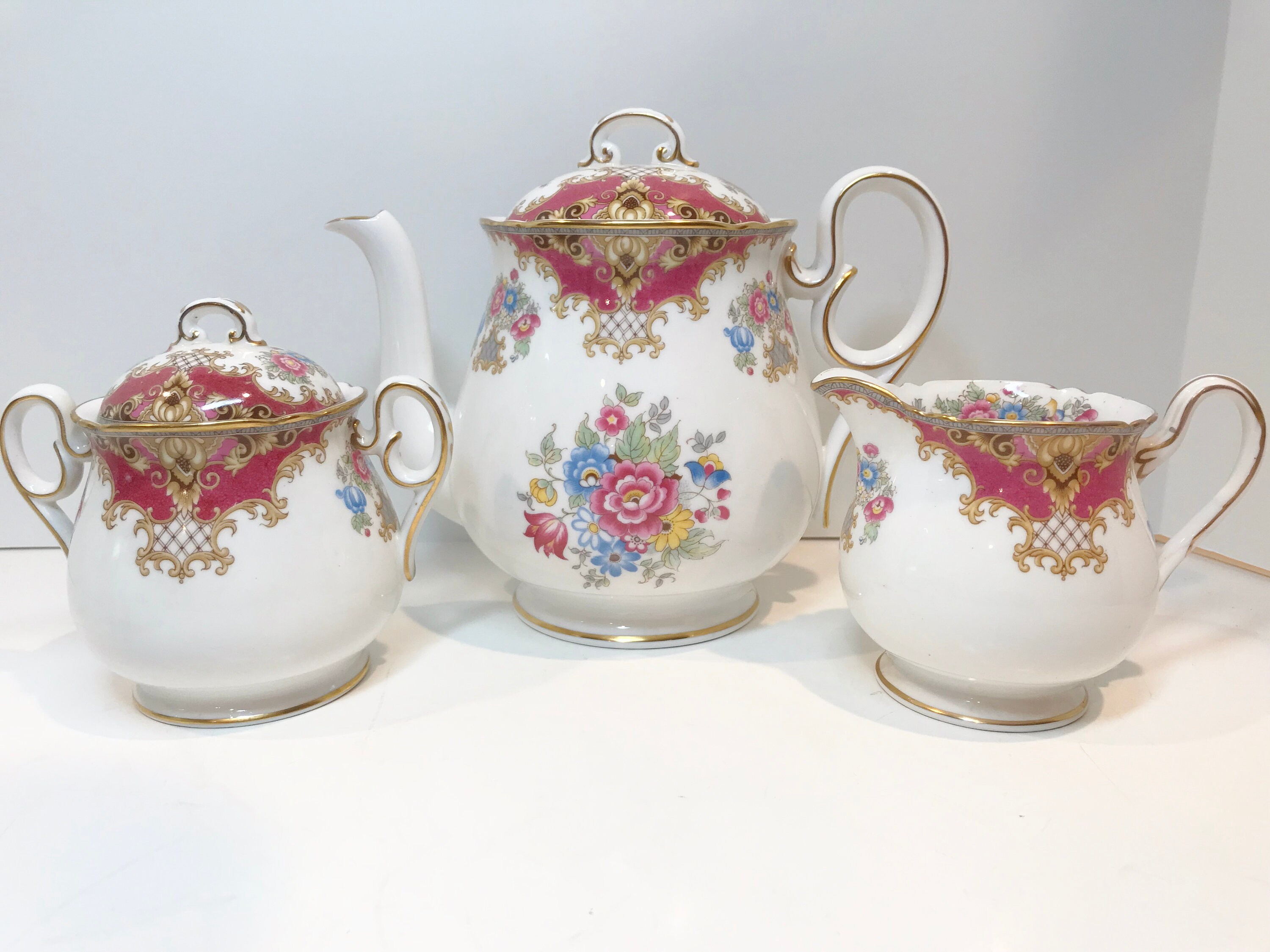 Shelley Teapot, Pink Sheraton Teapot, Antique Teapot, Vintage Teapot