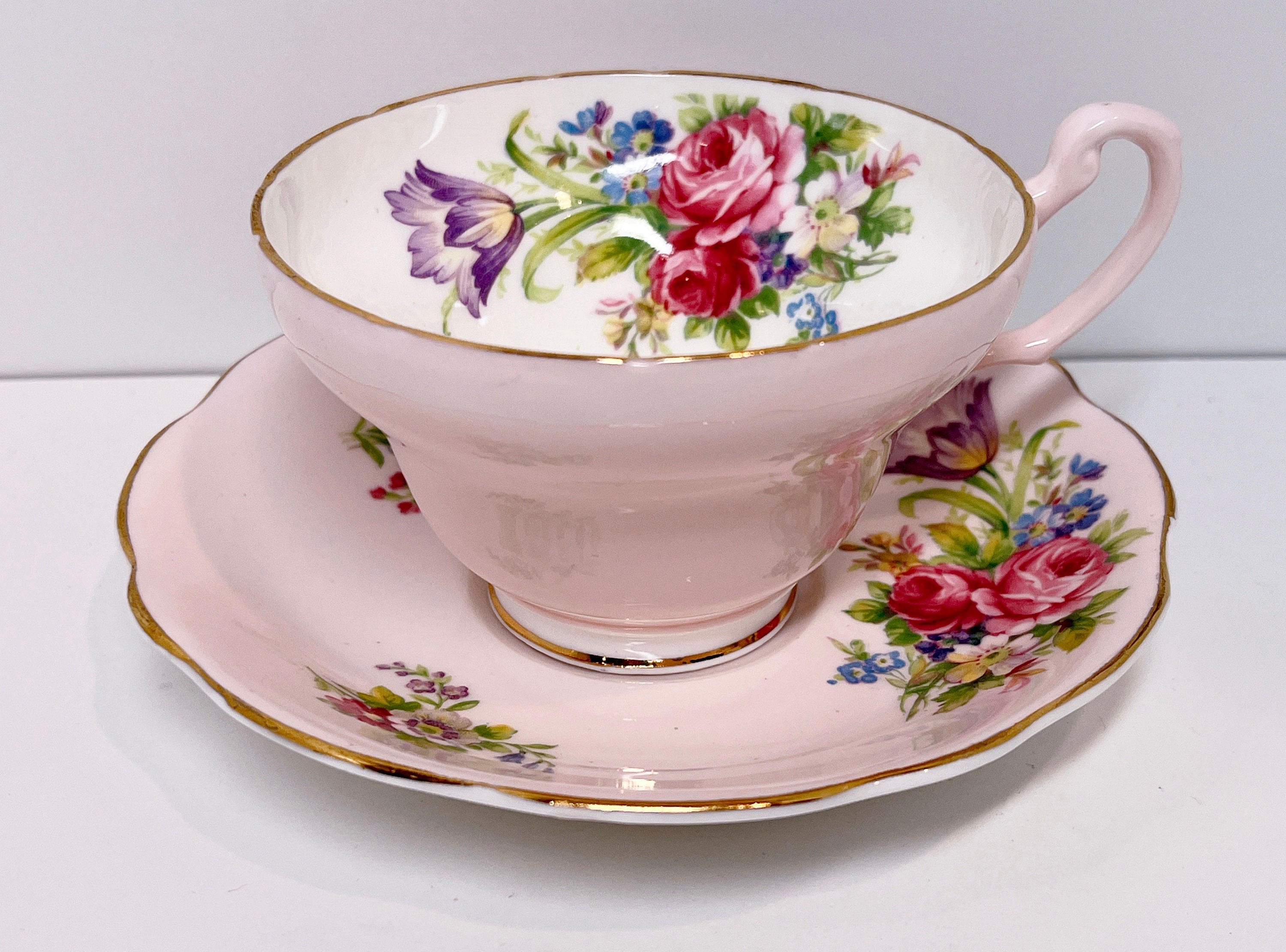 EB Foley Teacup and Saucer Pink Foley Tea Cup Pink Teacups Pink Floral Teacups English Teacups Antique Teacups Vintage Teatime Teacups Etsy