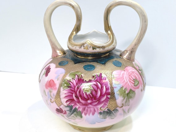 Japanese Vase, Hand Painted Vase, Nippon, Antique Vase, Noritake, Antique Nippon, Gift for Her, Housewarming Gift, Gift for Friend