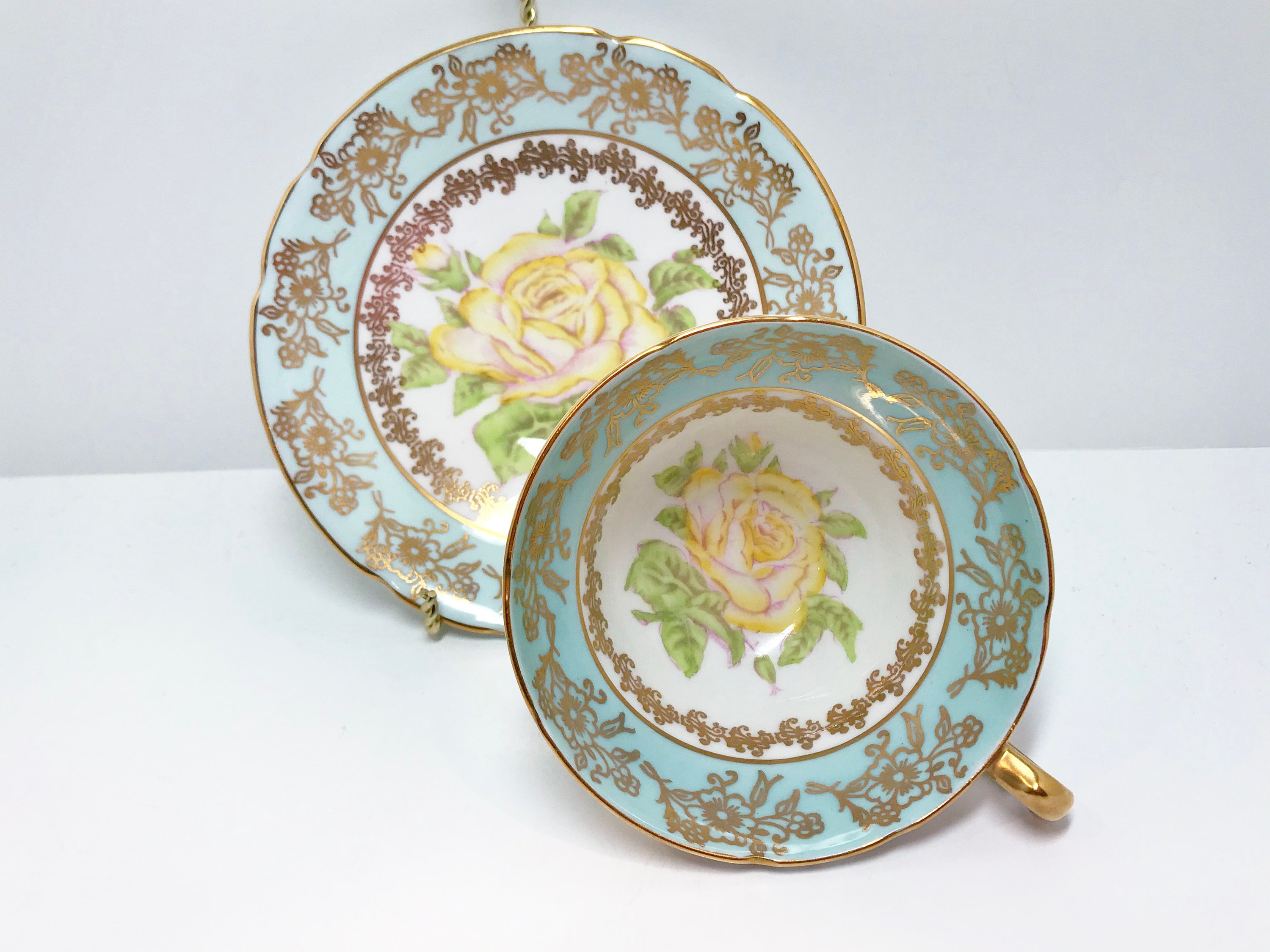 Stanley Tea Cup and Saucer, Floral Tea Cups, Big Rose Teacup, Antique