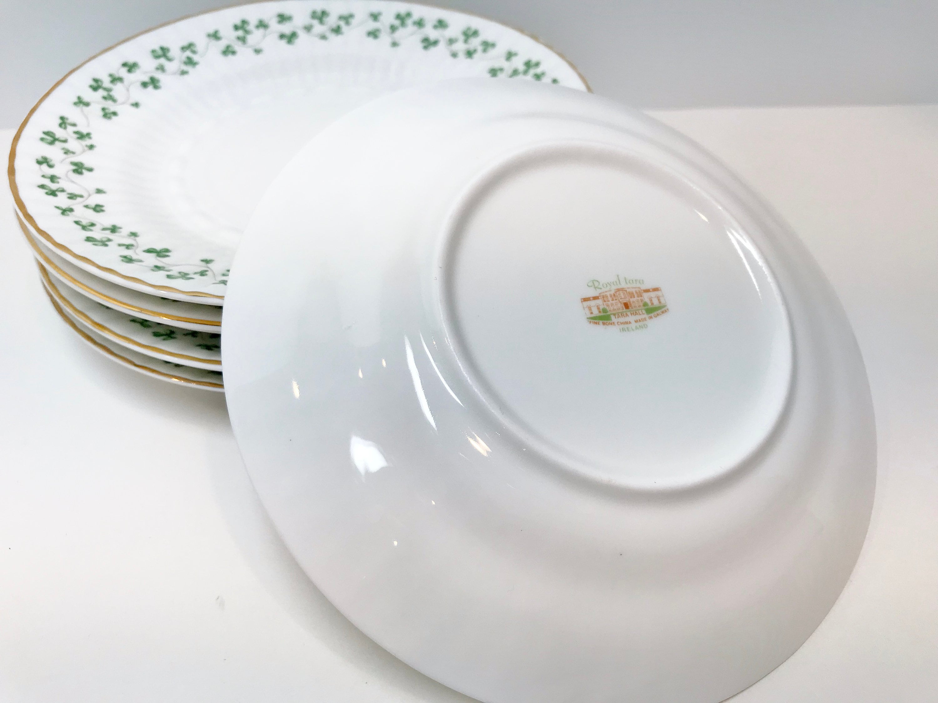 Reserved for SR, Royal Tara, Set of 6 Plates, Shamrock Plates, Irish