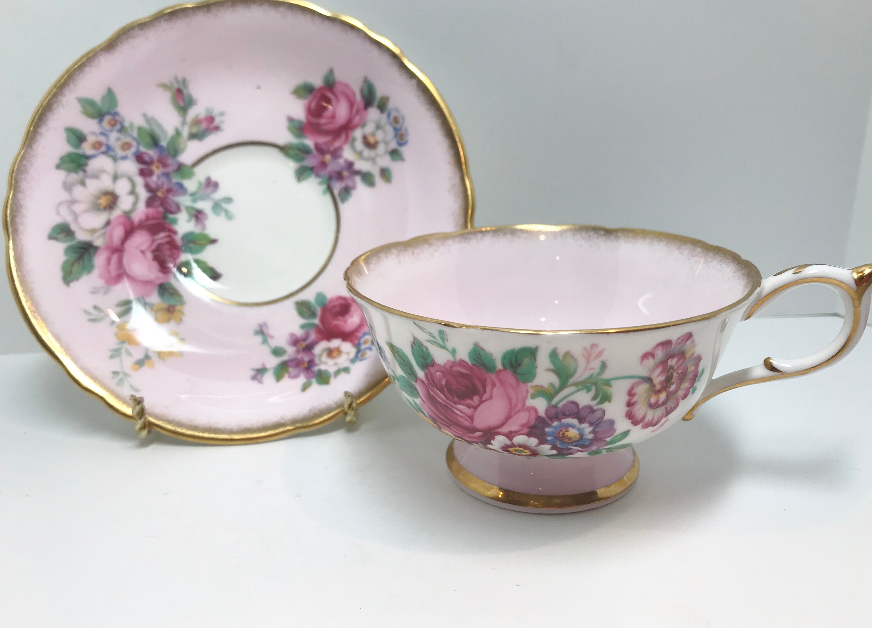 Reserved for Q, Antique Paragon Teacup and Saucer, Double Warranty