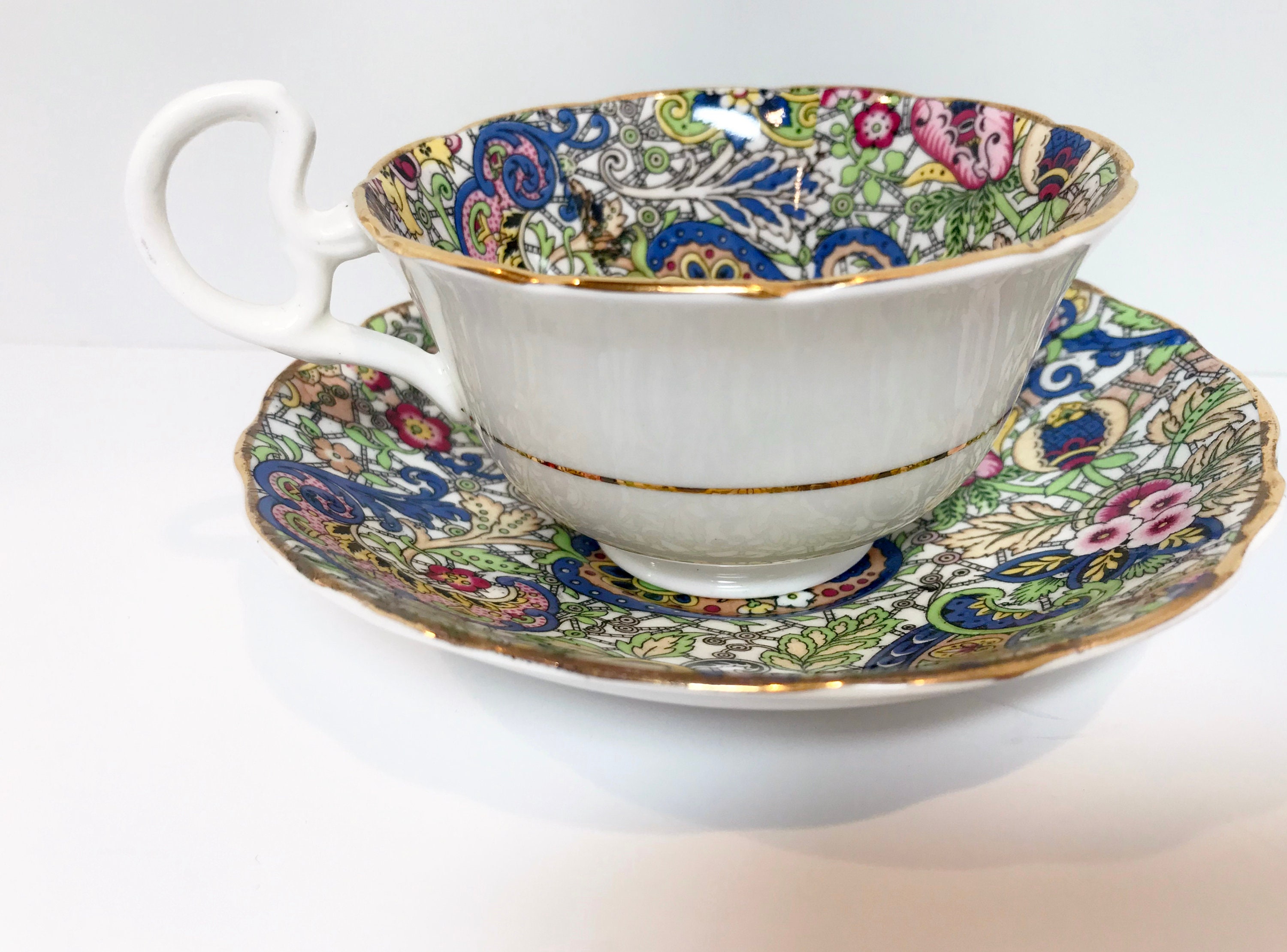 Radfords Chintz Tea Cup and Saucer, Chintz Tea Cups, English Teacups, Made in England, Antique