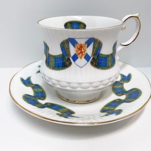 Nova Scotia Tea Cup and Saucer , Queens Tea Cup , English Bone China Teacup , Canada Tea Cup , Tartan Tea Cups, Scottish Tea Cups