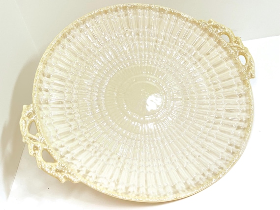 Vintage Belleek Limpet Bread Plate: Irish Porcelain Cake Platter