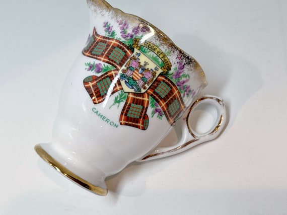 Clan Cameron Pitcher, Royal Stafford Cup, Scottish Creamer, Clan Creamer, Cameron Creamer, Cameron Clan, Cameron Tartan, Tartan Creamer