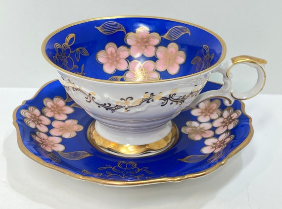 Schumann Teacup , Bavarian Teacup , Cobalt Blue Tea Cup , Schumann Teacup, Antique Teacup Vintage , Gift for Her , Anniversary Gift