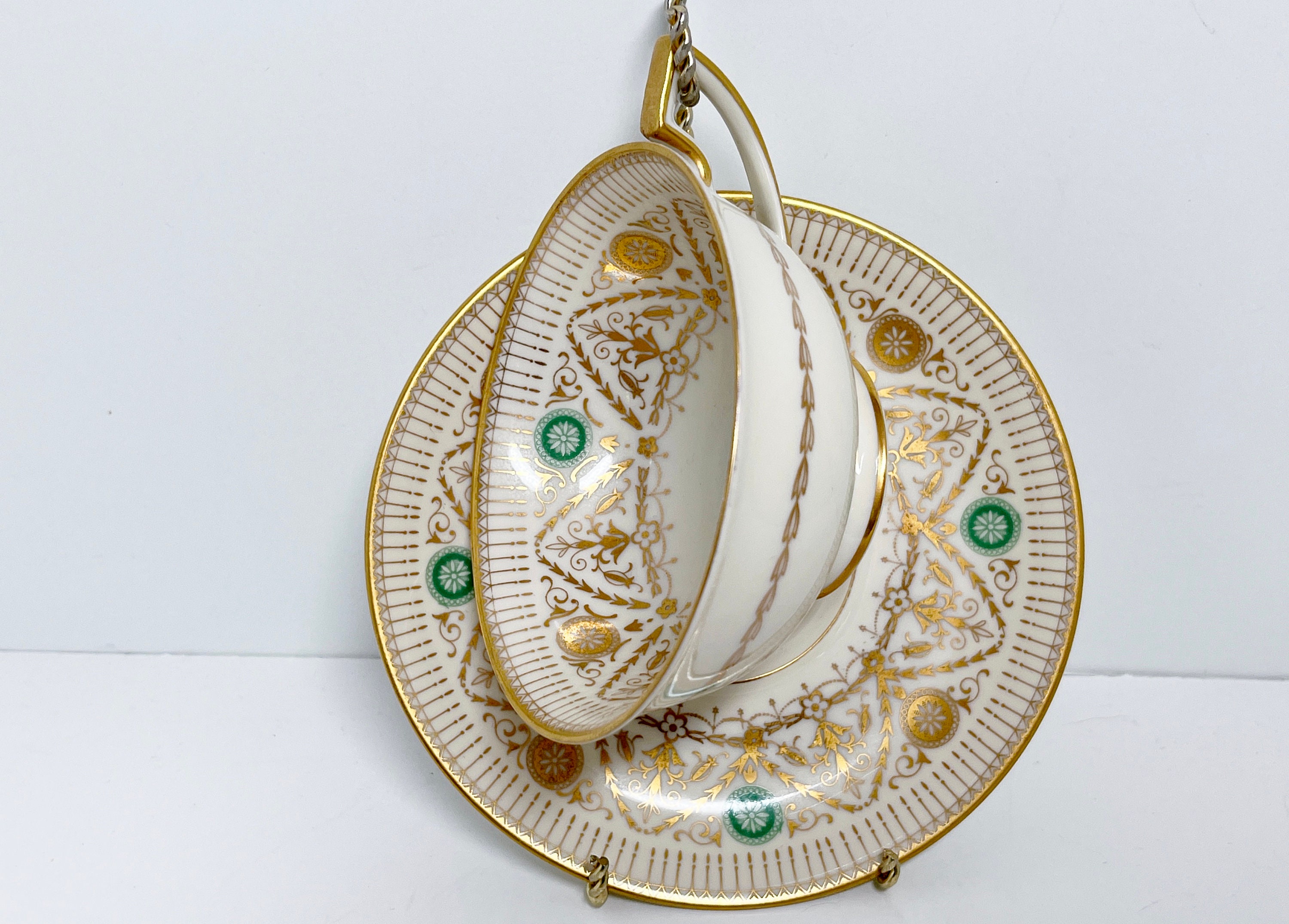 Royal Bayreuth Teacup and Saucer , Bavarian Tea Cup , German Teacup