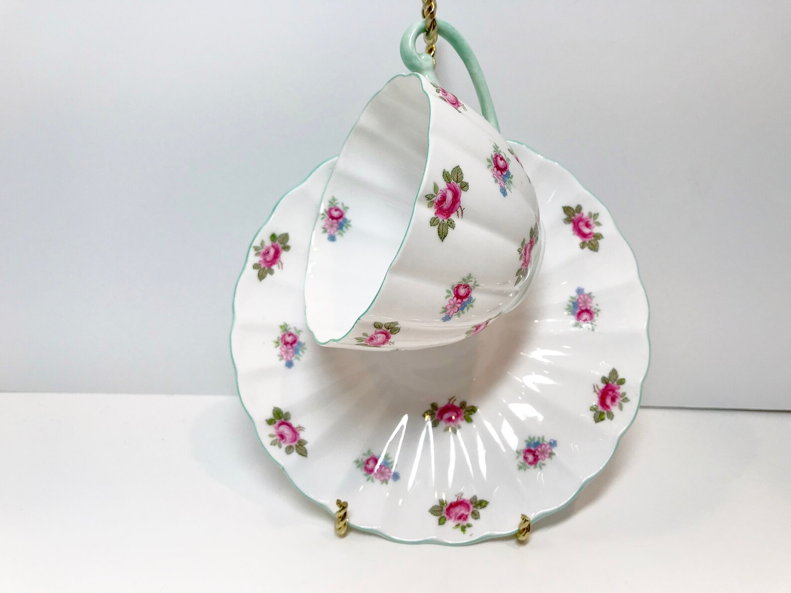 Rosebud Shelley Teacup and Saucer Shelley Tea Cups Floral Etsy