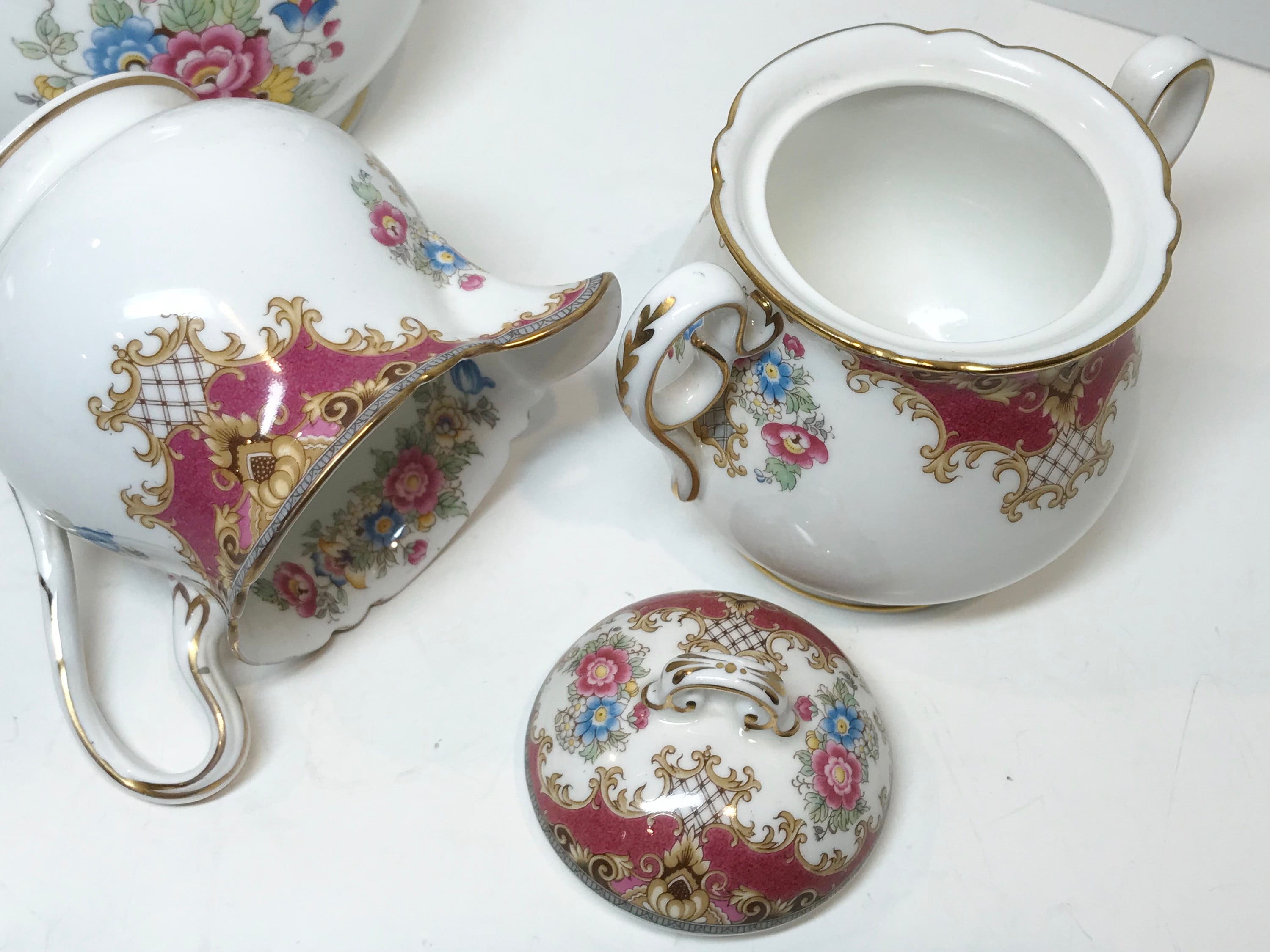 Shelley Teapot, Pink Sheraton Teapot, Antique Teapot, Vintage Teapot