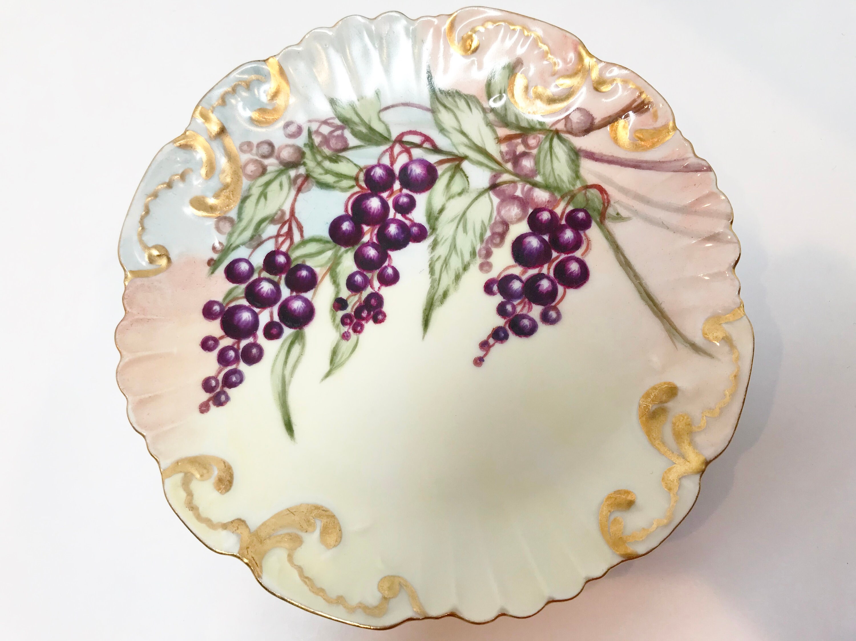 Limoges France Plates, French Limoges Plates, Flowered Limoges Plates
