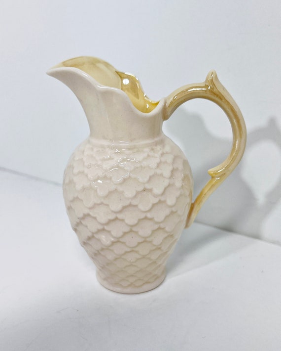 Belleek Creamer Belleek Pitcher Scale Cream Pitcher Irish Porcelain Irish Belleek Green Mark Belleek Gift for Her