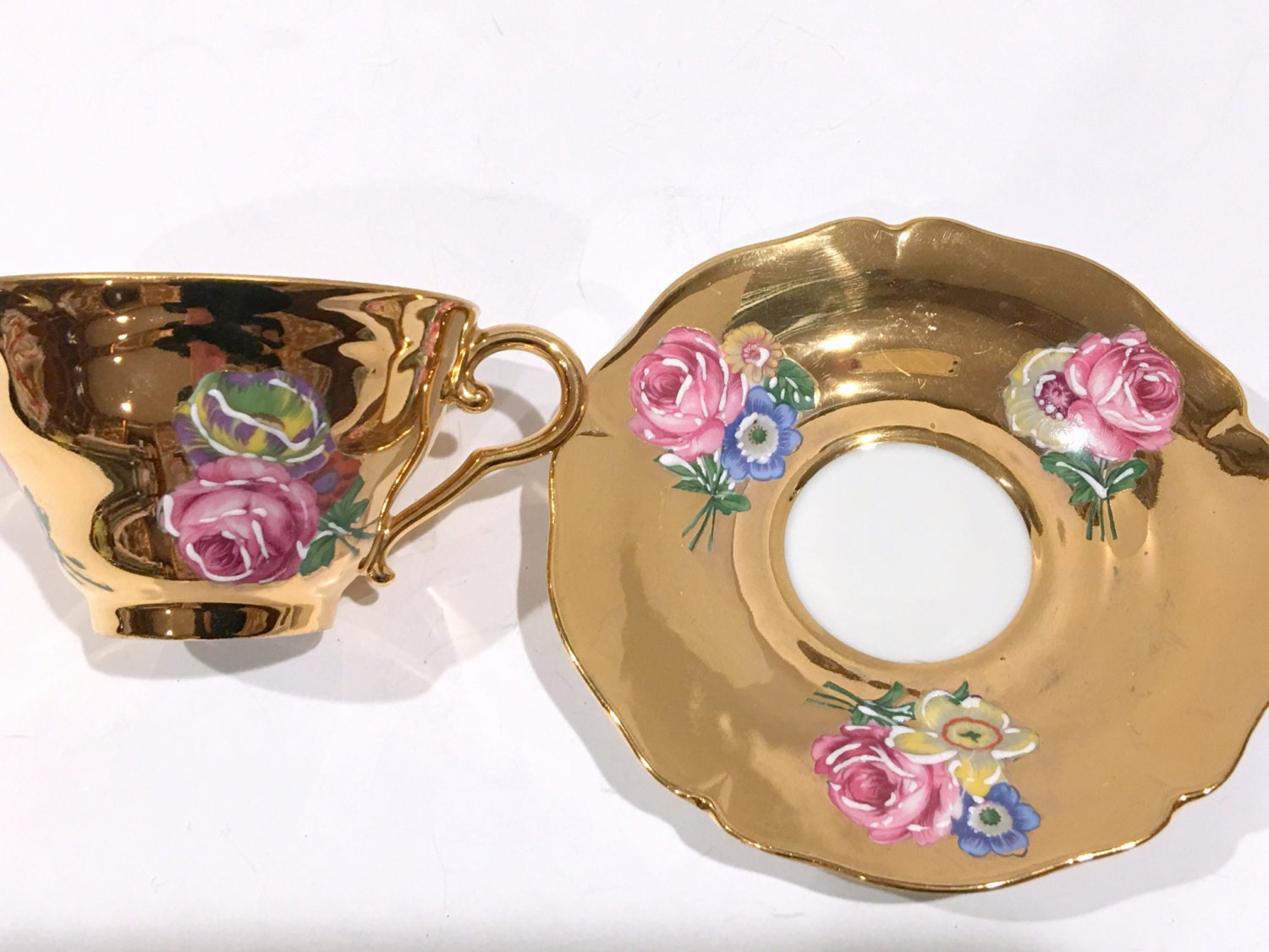 Reserved for JK, Gold French Tea Cup, AJ Co France Tea Cup, Antique Tea