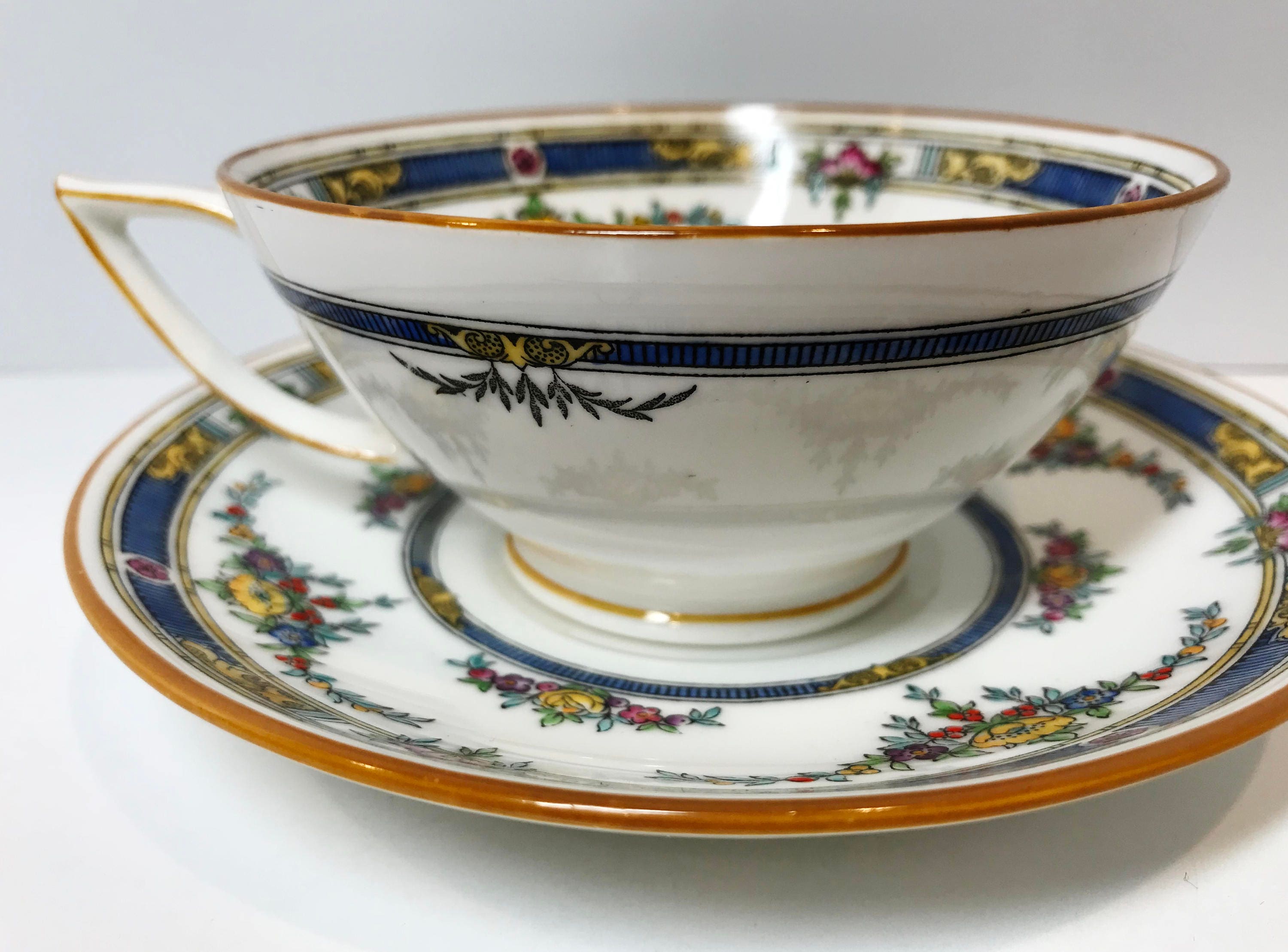 Hand Painted Minton Tea Cup and Saucer, Antique Teacups, Antique Tea