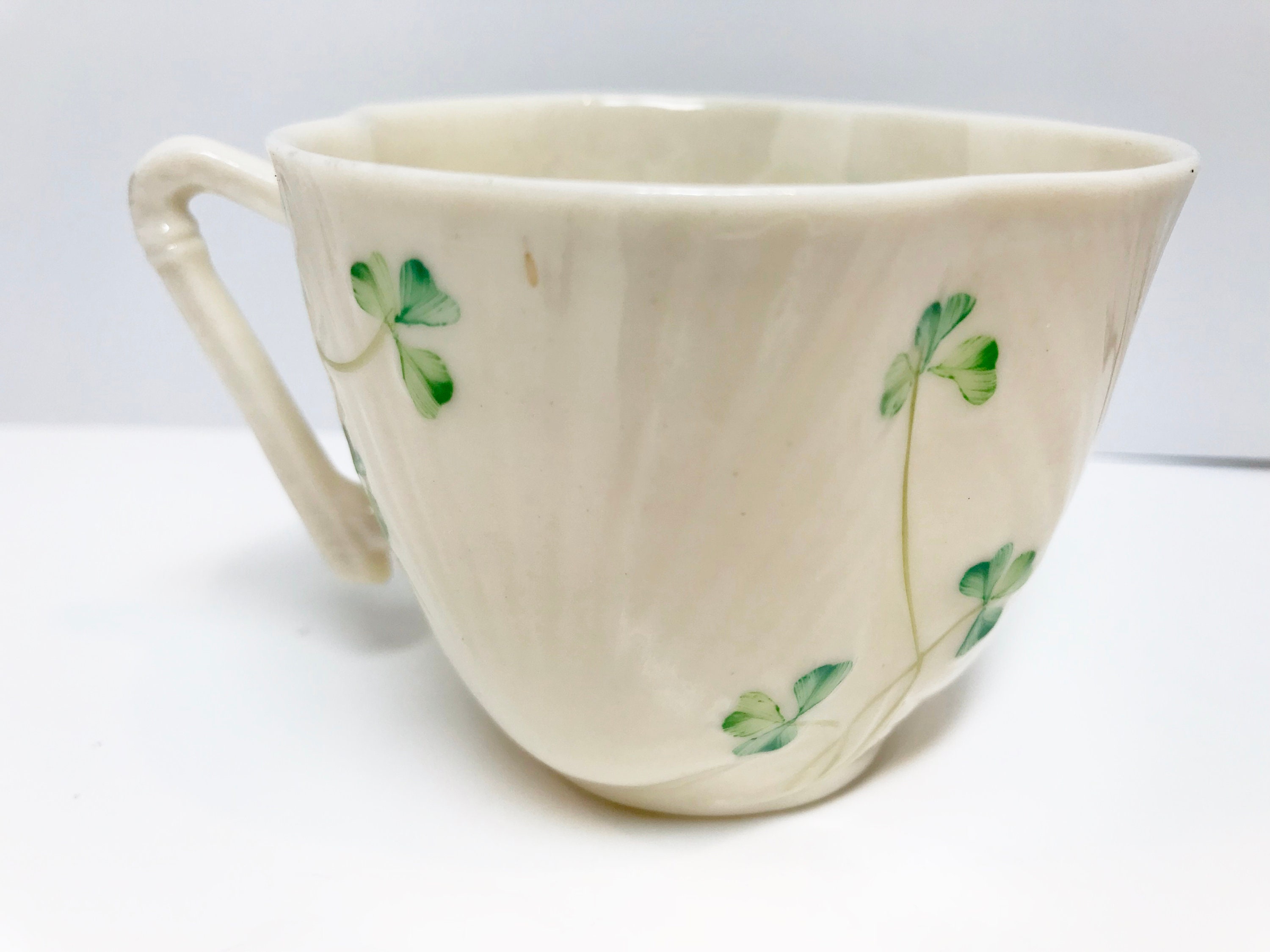 Harp Shamrock Ware Belleek Tea Cup Only, Irish Tea Cup, Belleek China
