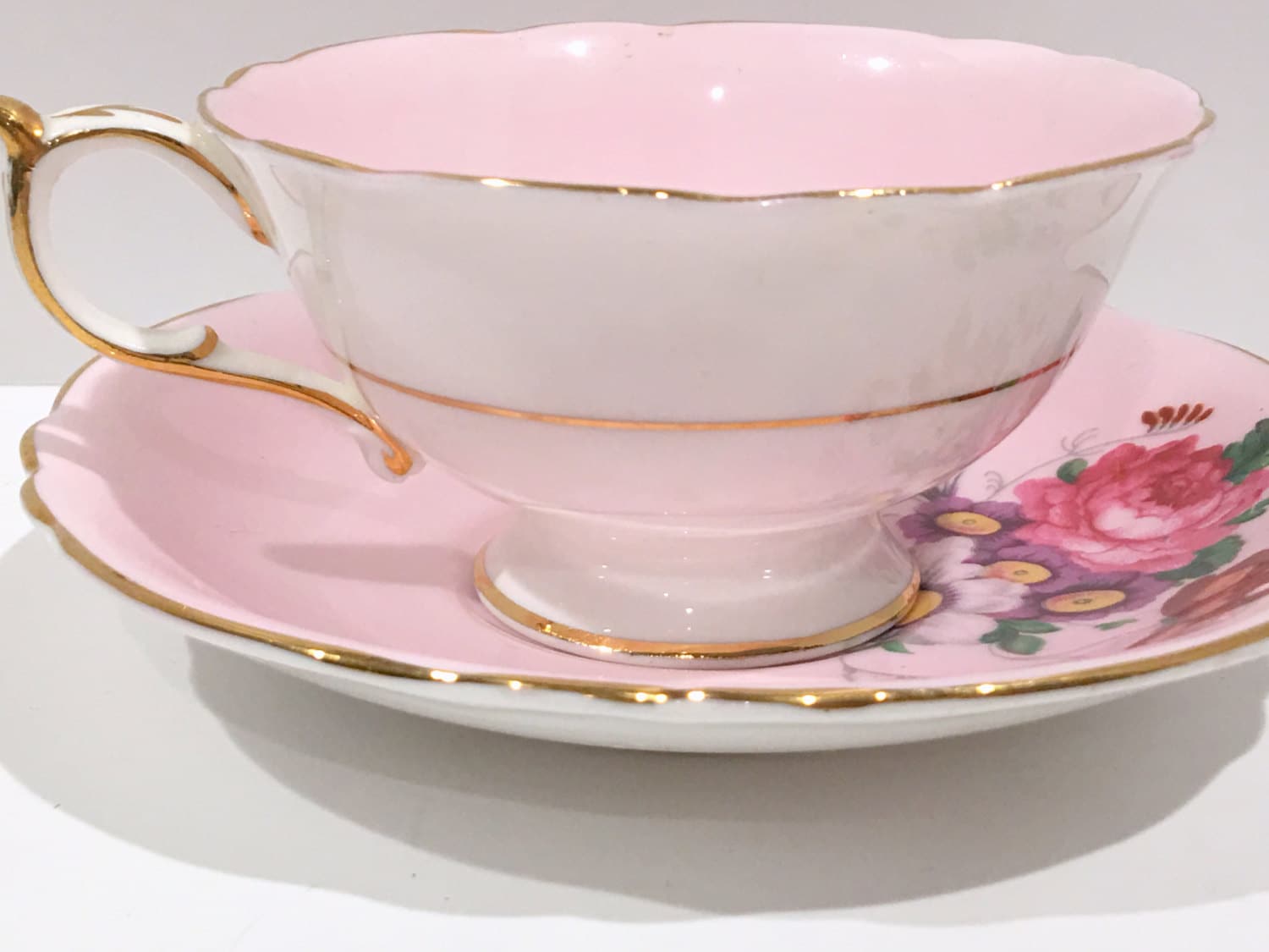 Antique Paragon Tea Cup and Saucer, Pink Paragon Cups, Double Warranty