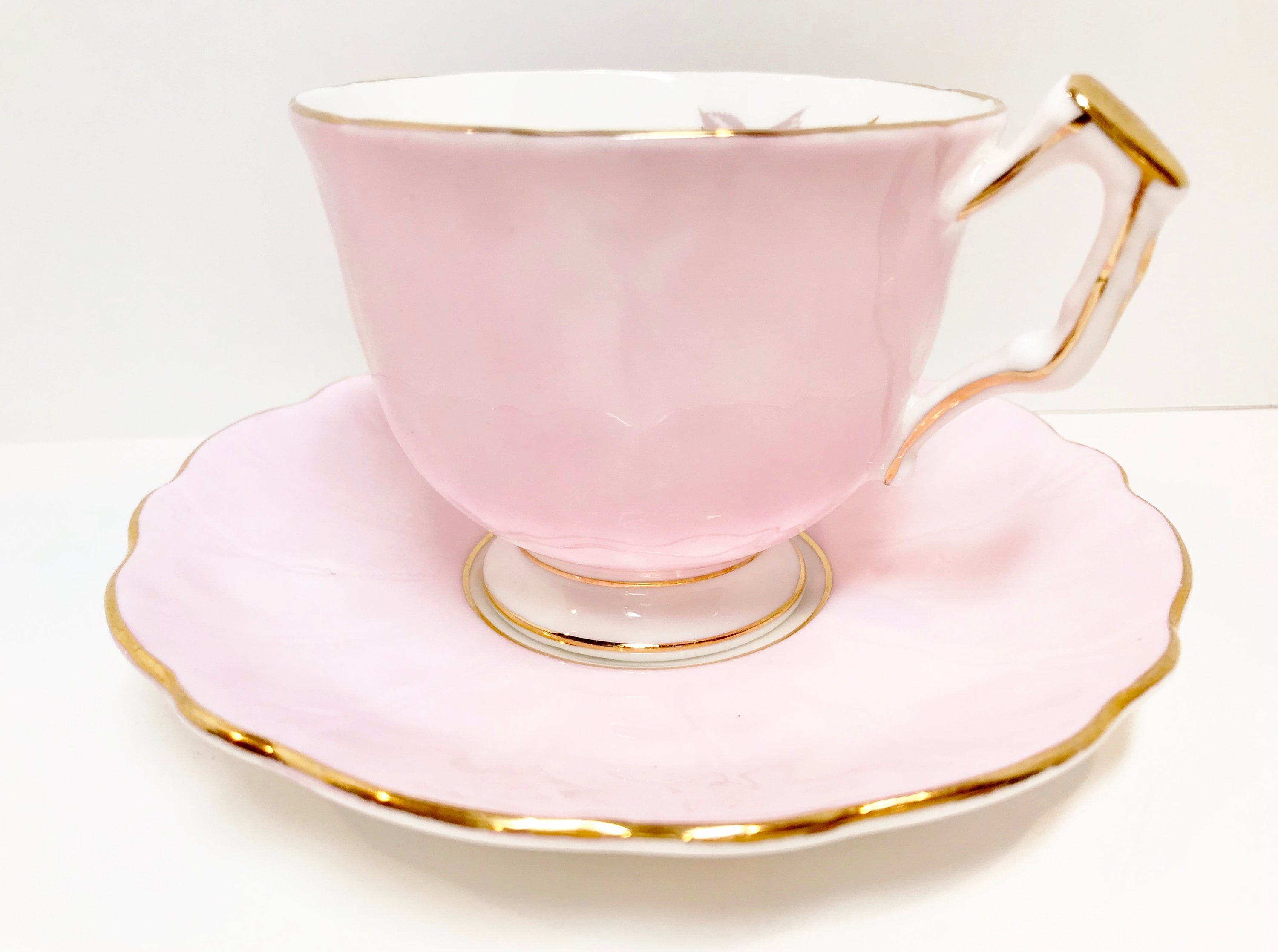 Pink Aynsley Tea Cup and Saucer, Antique Tea Cups Vintage, English Bone