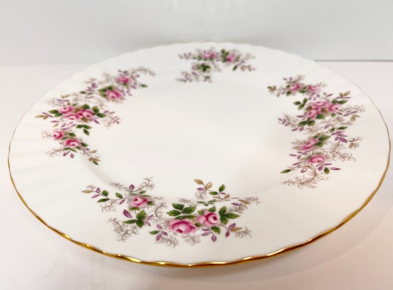 Royal Albert Plate , Lavender Rose Pattern , English Plate , Bone China Plate , Wall Decor ,  8 In. Plate , Rose Plate , Lavender Rose Plate